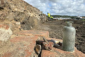 Archäologische Untersuchung auf der Baustelle Volkstheater im Juli 2024.