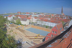 Baugrube für Haus D im April 2025.