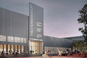 Wettbewerb Theaterwerkstätten, 3. Platz. Grafik: blrm architekt:innen