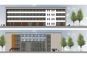 Erste Ansichten zeigen das Schulgebäude wie es künftig aussehen könnte.