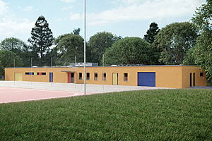 Sportanlage „Rote Erde“: neues Funktionsgebäude.